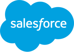 Blue Cloud with white text - Salesforce Logo