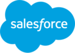 Blue Cloud with white text - Salesforce Logo