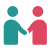 Animated graphic of two people shaking hands